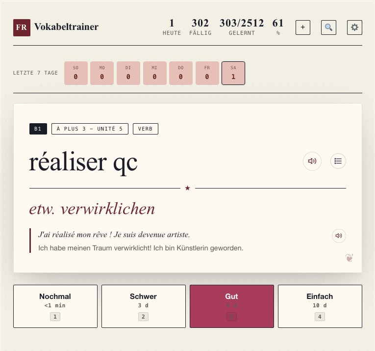 Vokabeltrainer - Karte