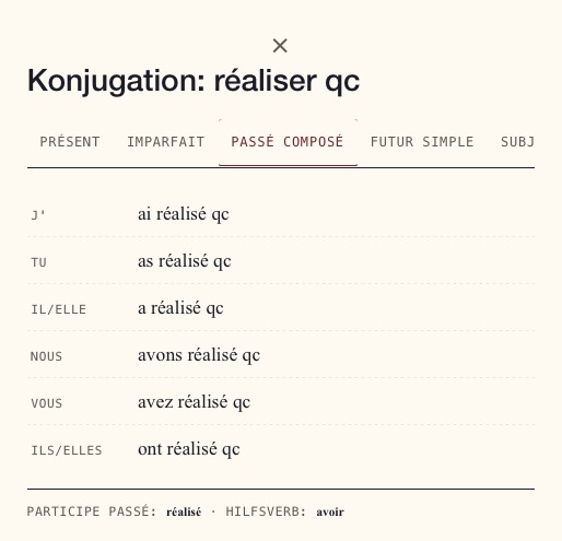 Vokabeltrainer - Konjugartion
